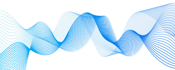 Aufkleber - Abstract blue flowing wave lines and glowing wave lines Background. colorful wave gradient lines on white background. Modern technology background, wave design. stream wave curve lines