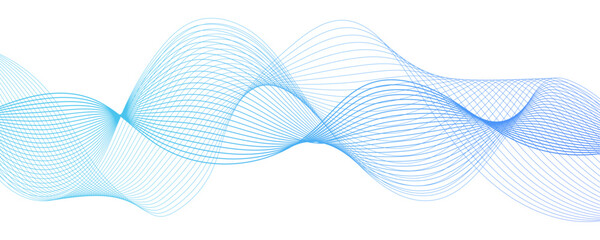 Poster - Abstract blue flowing wave lines and glowing wave lines Background. colorful wave gradient lines on white background. Modern technology background, wave design. stream wave curve lines
