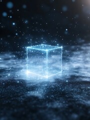 Aufkleber - A conceptual illustration showcasing blockchain technology and its applications in a digital format.