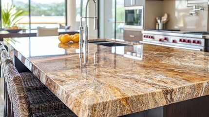 Poster - Modern Kitchen with Elegant Granite Countertop and Stylish Design
