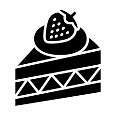 Poster - Cake icon in glyph style