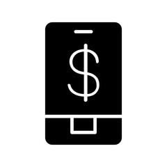 Poster - Mobile banking icon in glyph style