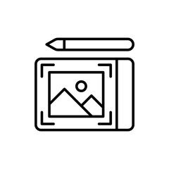 Poster - Editorial design outline icons, minimalist vector illustration ,simple transparent graphic element .Isolated on white background