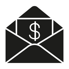 Poster - Salary icon in glyph style