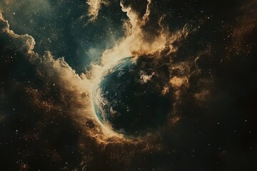 Wall Mural - vibrant nebula clouds and twinkling stars create a stunning cosmic canvas in deep space, universe, n