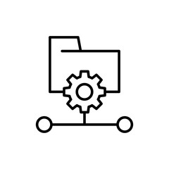 Poster - Network configuration outline icons, minimalist vector illustration ,simple transparent graphic element .Isolated on white background