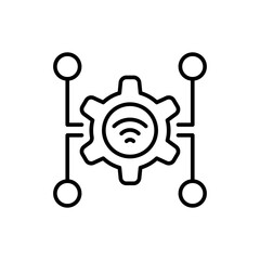 Poster - Network configuration outline icons, minimalist vector illustration ,simple transparent graphic element .Isolated on white background