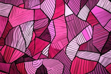 Poster - Vibrant geometric patterns create a captivating abstract background in shades of pink and bold lines, abstract background of pink fashionable geometric patterns