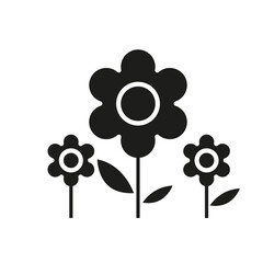 Wall Mural - Flower garden icon in glyph style