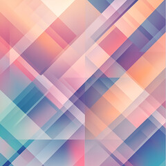 Poster - Geometric Harmony: A captivating abstract design, composed of intersecting lines and planes in a gradient of pastel hues, creates a visual symphony of modern art.