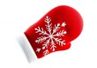 © kengkreingkrai - an image of a red mitt with a snowflake design on it.