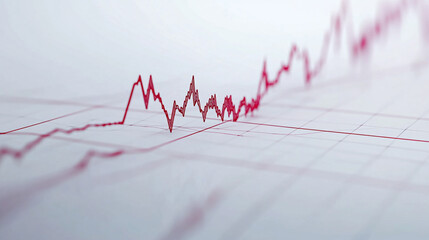 Poster - Red Line Stock Market Financial Growth Chart Data Analysis Report graph trend upward visual profit  