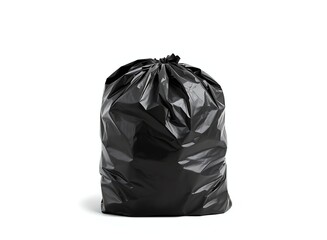 Wall Mural - an image of a black bag of garbage on a white background, a close up of a black bag on a white surface