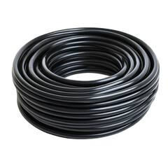 Poster - Large coil of black plastic tubing isolated on transparent background