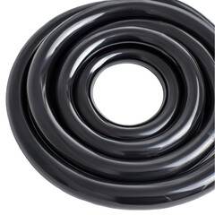 Poster - Large coil of black plastic tubing isolated on transparent background