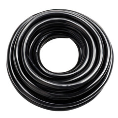 Poster - Large coil of black plastic tubing isolated on transparent background