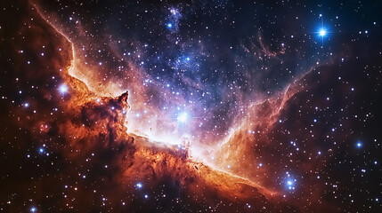 Wall Mural - stunning cosmic nebula with vibrant colors and starry background in deep space captured in high reso