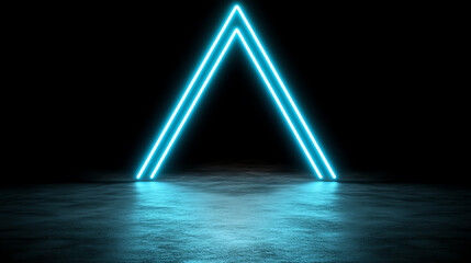 Wall Mural - a stunning neon triangle design glowing in a dark environment, perfect for modern digital art and cr