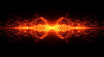 Wall Mural - Fiery abstract design, dark background, energy, website header