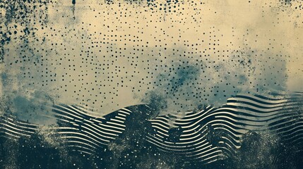 Poster - Abstract Fluid Swirl Patterns in Beige and Blue Tones Organic Geometric Digital Art Wallpaper Background