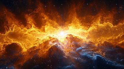 fiery cosmic nebula, space clouds, stellar explosion, background, science fiction