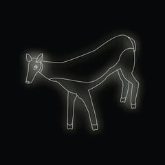Poster - This minimal illustration features a deer standing against a dark background