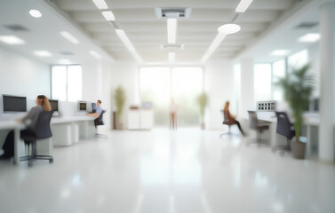 Wall Mural - blurred empty open space office. abstract light bokeh at office interior background for design.
