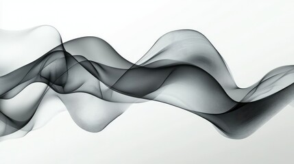 Poster - Abstract black and white waves creating a fluid motion, symbolizing elegance and sophistication in patterns and textures for artistic, modern design concepts