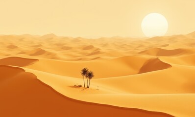 Sticker - Serene desert landscape at sunset