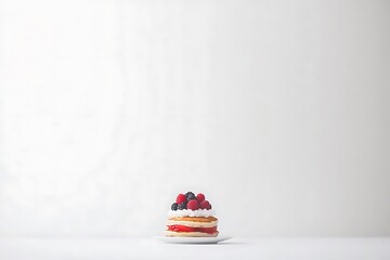 Sticker - Stacked Pancakes with Berries and Whipped Cream