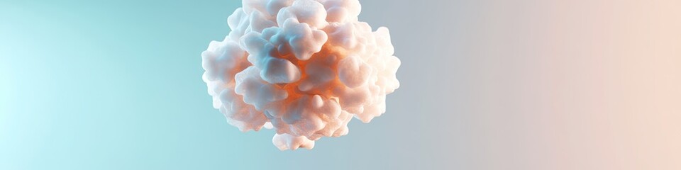 Poster - elegant minimalistic composition of vaccine molecules suspended in weightless environment glowing softly against neutral