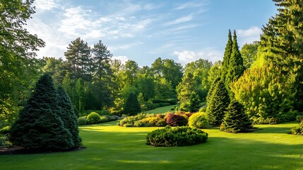 lush array of vibrant green coniferous trees