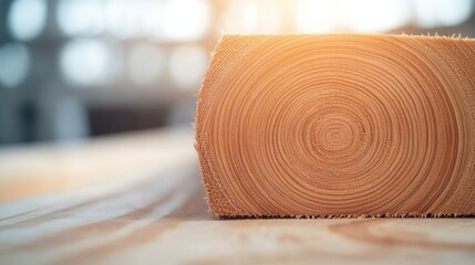Poster - close-up of textured wood grains beautifully highlighted in natural light creating minimalistic ambiance emphasizing