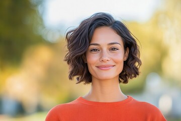 Poster - minimalistic portrait of diverse individual with clean image and ample copy space