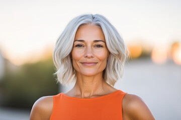 Poster - minimalistic portrait of diverse individual with clean image and ample copy space