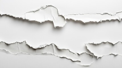 Poster - Textured Background of Torn White Paper Layers Against a Neutral Surface with Natural Shadows and Highlights Creating a Minimalist Visual Appeal for Creative Projects