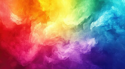 Poster - Vibrant Abstract Rainbow Explosion with Colorful Swirls and Ethereal Patterns for Art, Design, and Background Uses, Perfect for Creative Projects and Visual Activities