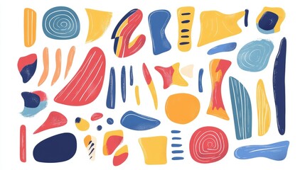 Poster - Abstract Colorful Shapes and Patterns for Creative Designs and Art Projects Featuring Various Bold Colors and Unique Textures in a Fun Composition