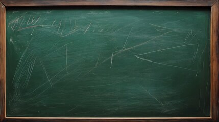 Leinwandbilder - Empty green chalkboard in a classic classroom or academic setting with white chalk marks and copy space  Concept of education learning teaching training or business presentation analysis and ideation