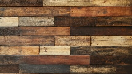 Poster - Rustic Wooden Plank Wall with Variations in Color and Texture for Interior Design, Home Decor, and Background Use in Photography and Art Projects