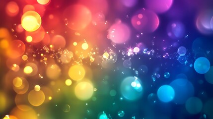 Poster - Mesmerizing abstract background with vibrant bokeh lights kaleidoscopic gradient and colorful sparkling glow creating a futuristic ethereal and visually stunning visual effect
