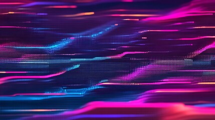 Aufkleber - Abstract digital art, vibrant neon streaks, blurred data stream, futuristic background