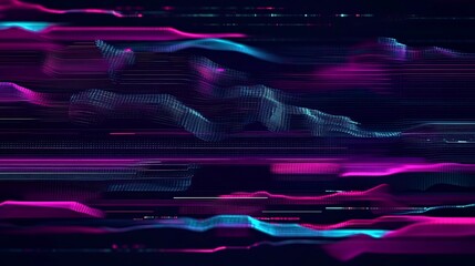 Poster - Abstract digital art, glowing lines, data streams, futuristic background.  Possible use for tech company website