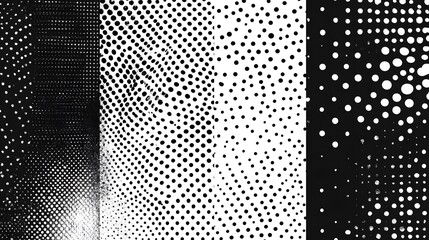 Fototapete - Seamless abstract monochrome dot pattern with gradient and contrast effects for creative design and graphic applications
