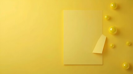 Aufkleber - Yellow paper and spheres on yellow background