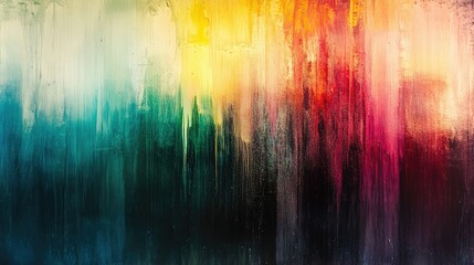 Poster - Vibrant Abstract Background with Soft Gradients and Bold Brush Strokes in Dynamic Color Palette Featuring Shades of Blue, Yellow, Pink, and Red, Perfect for Creative Projects