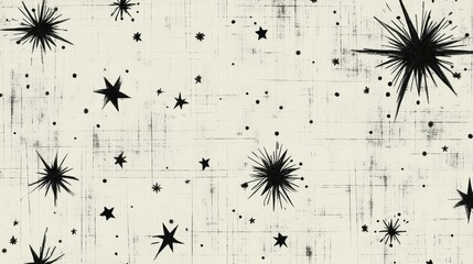 Poster - Abstract Cosmic Background with Stars and Grunge Effects Ideal for Unique Patterns in Design Projects, Textiles, and Digital Art Creations