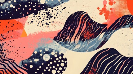 Aufkleber - Surreal Cosmic Landscape with Vibrant Abstract Shapes and Ethereal Atmosphere