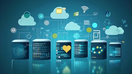 Poster - Cloud Computing Servers Network Graphic