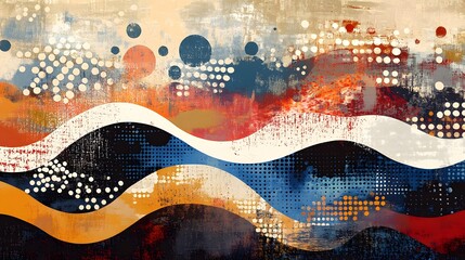 Poster - Vibrant Abstract Digital Art Explosion of Fluid Geometric Patterns and Colors